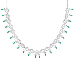 Silver Zircon Kalash Necklace